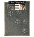 Grey soft rubber cat litter trap mat with non-slip backing